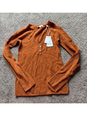 Vince Women’s 100% Cashmere Long Sleeve Top Gin Size XXS $325